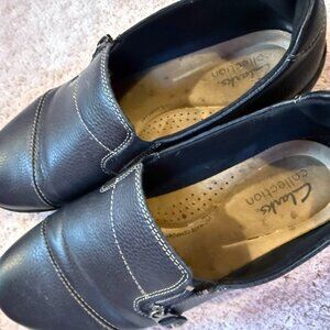 Clarks Collection Women's Black Leather Shoes - Size 9